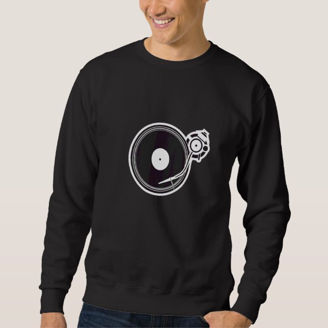 Sudadera Dj Turnable Con Escrata Gráfico De Estilos Y Aguja (Anverso)