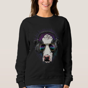 Sudadera DJs de música EDM House Música de granjero de vaca