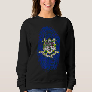 Sudadera Dna De Huellas Detrás De La Bandera De Connecticut