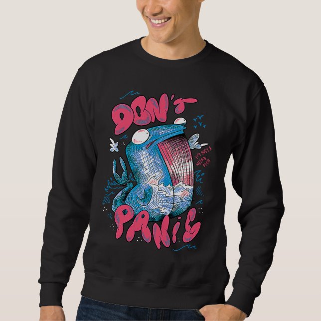 Sudadera Do not panic scary shark (Anverso)