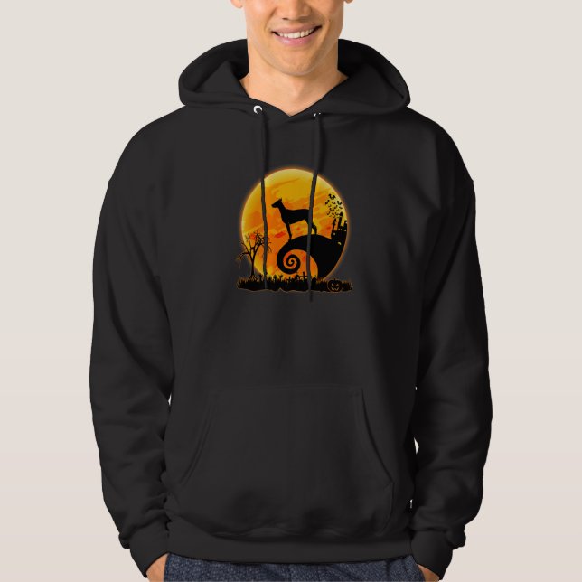 Sudadera Doberman Dog And Moon  Scary Halloween Costume (Anverso)