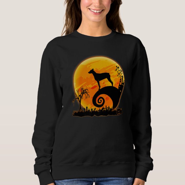 Sudadera Doberman Dog And Moon  Scary Halloween Costume (Anverso)