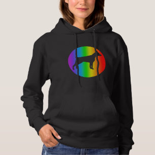 Sudadera Doberman Dog Lover Rainbow Silhouette Doberman Pin