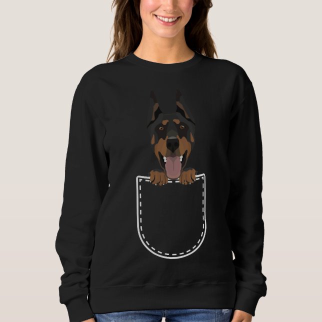 Sudadera Doberman En El Bolsillo De Los Pechos (Anverso)