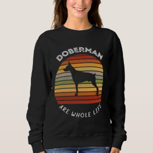 Sudadera Doberman Es Toda La Vida Con Atardecer Retro Vinta