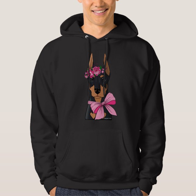 Sudadera Doberman Flower Girl (Anverso)