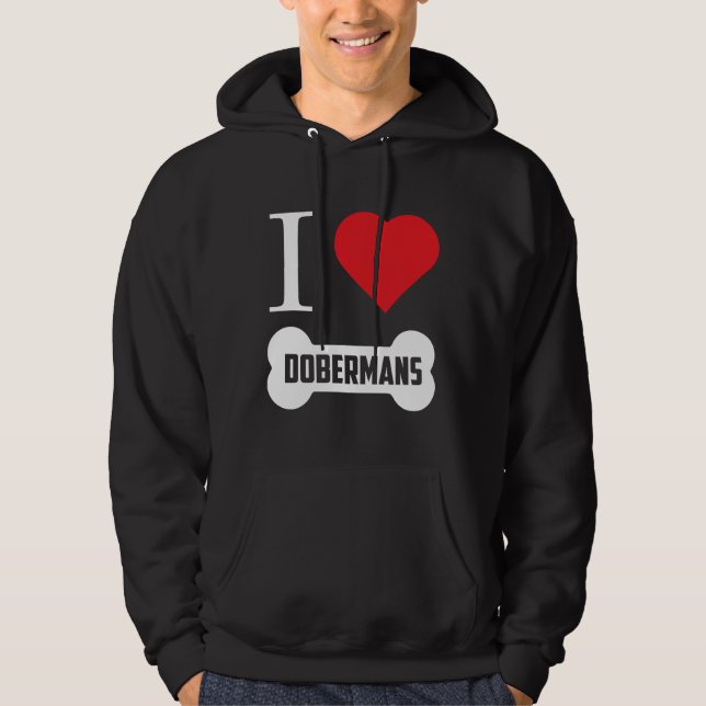 Sudadera Doberman I Heart Dobermans Bone (Anverso)