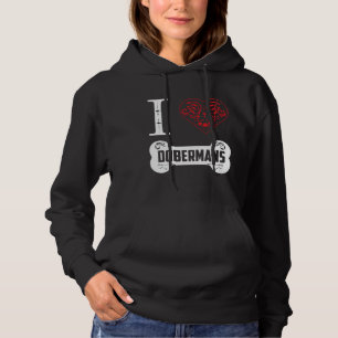 Sudadera Doberman I Heart Dobermans Ornamentos Huesos