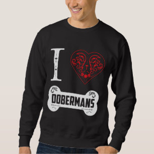 Sudadera Doberman I Heart Dobermans Ornamentos Huesos