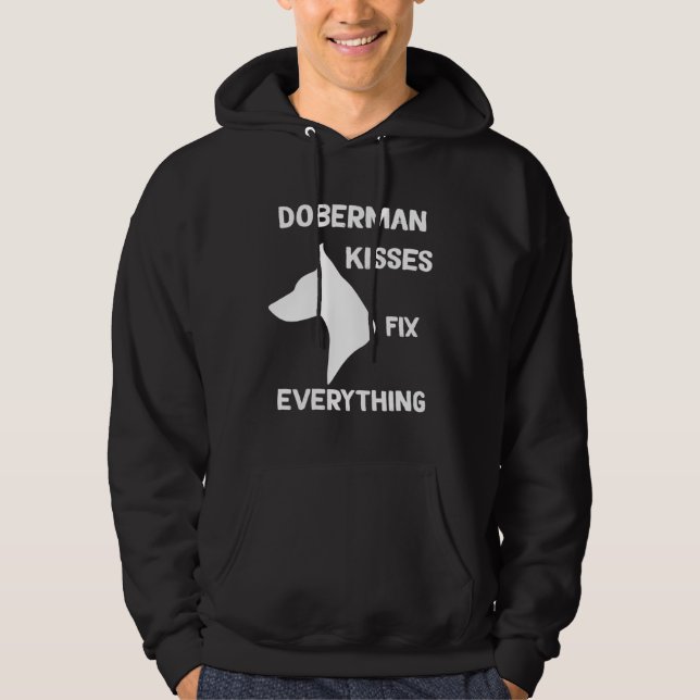Sudadera Doberman kisses fix everything Dobie Mom (Anverso)