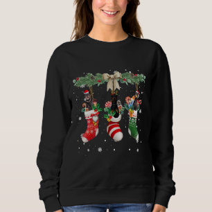 Sudadera Doberman Pinscher En Calcetines De Navidades