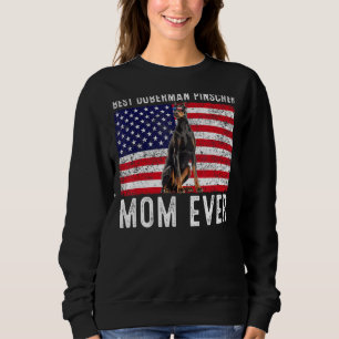 Sudadera Doberman Pinscher Mom Usa American Flag Dog Dueño