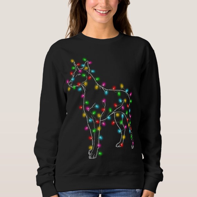 Sudadera Doberman Pinscher Navidades de árboles de perros s (Anverso)