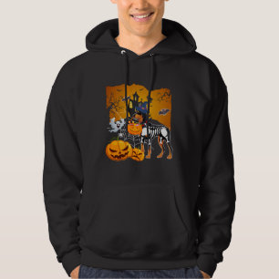 Sudadera Doberman Pinscher Skeleton Halloween Happy Pumpkin