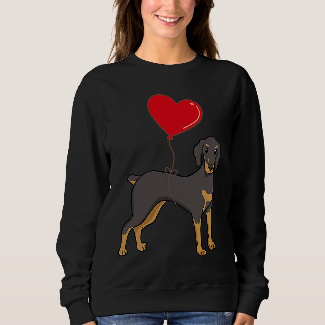 Sudadera Doberman With Heart Balloon Valentines Day Love Bo (Anverso)