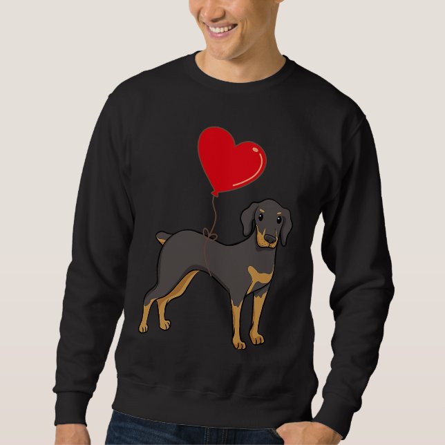 Sudadera Doberman With Heart Balloon Valentines Day Love Bo (Anverso)