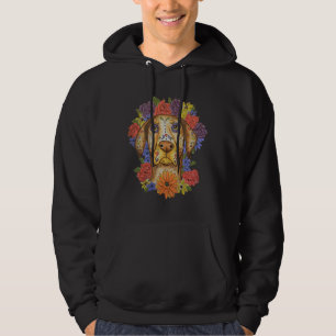 Sudadera Doberman Y Flores Naturales Rojas 1044