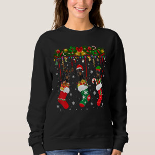 Sudadera Dobermann En El Ganado Noche Reno Santa Elf