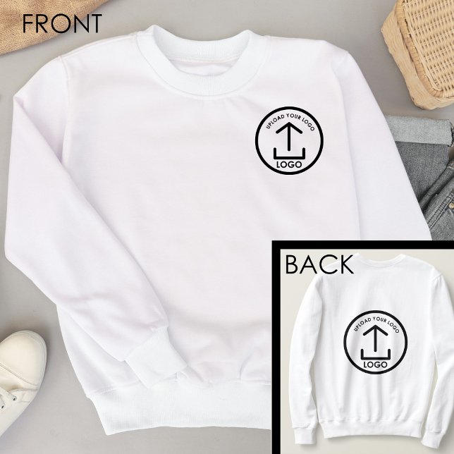 Sudadera Doble cara del logotipo profesional para empresas  (White Professional Business Logo Double Sided Sweatshirt)