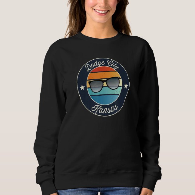 Sudadera Dodge City Kansas Ks Vacaciones Gafas de sol (Anverso)