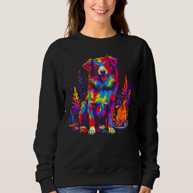 Sudadera Dog Australian Shepherd Camping (Anverso)