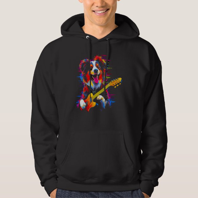 Sudadera Dog Australian Shepherd Guitarist (Anverso)