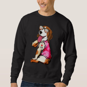 Sudadera Dog Beagle I Love Dad Tattoo Fathers Day