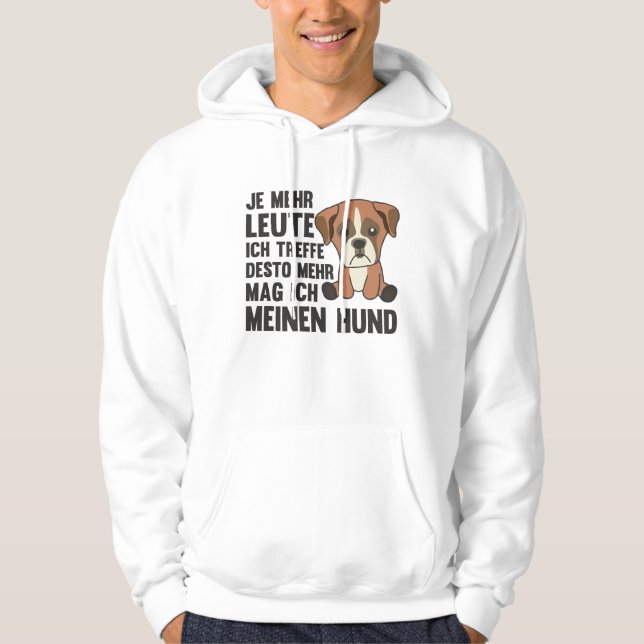 Sudadera Dog Boxer Doesn't Like People, Cute Dogs (Anverso)