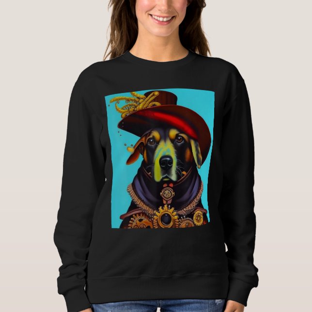 Sudadera Dog Cogwheels Steampunk AI Dog Revolution Puppy (Anverso)