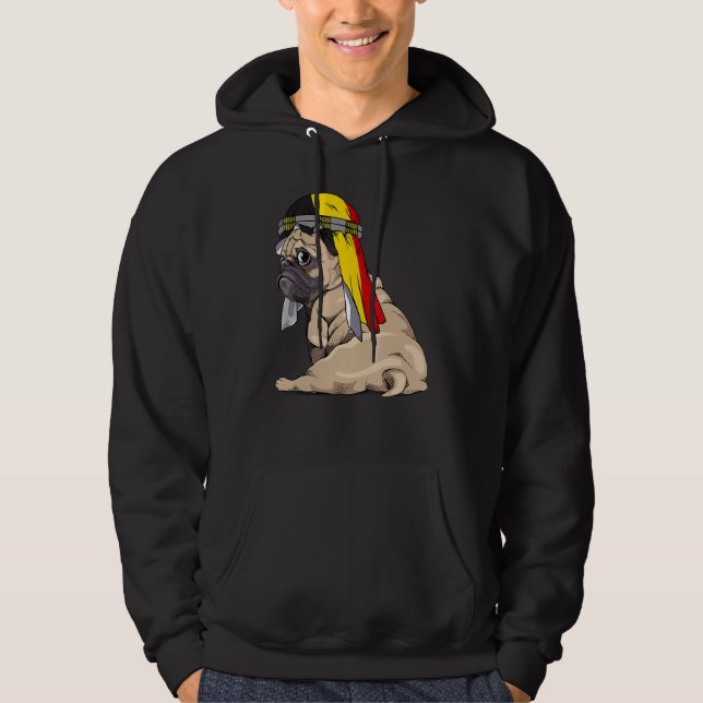 Sudadera Dog   Cute Pug Retro Belgium Flag Pride (Anverso)