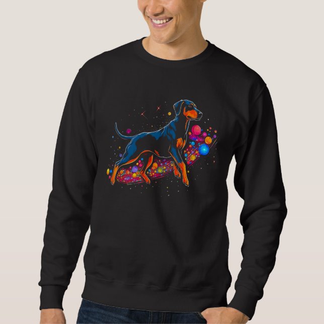 Sudadera Dog Doberman Pinscher in Space Science (Anverso)
