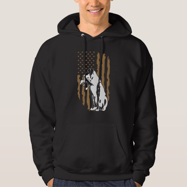Sudadera Dog Duck Hunting American Flag (Anverso)