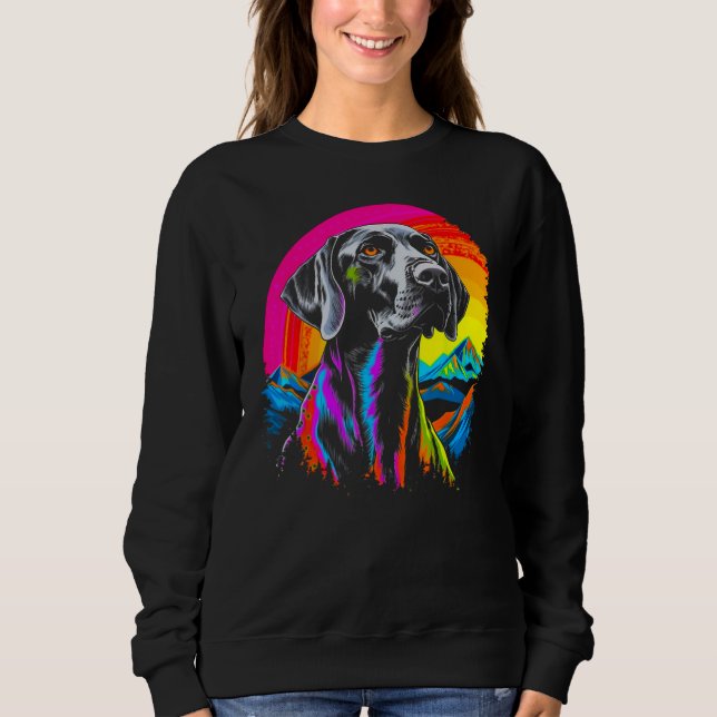 Sudadera Dog German Shorthaired Pointer Mountain Nature Sun (Anverso)