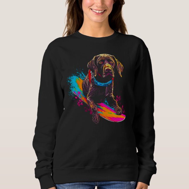 Sudadera Dog German Shorthaired Pointer Snowboard (Anverso)
