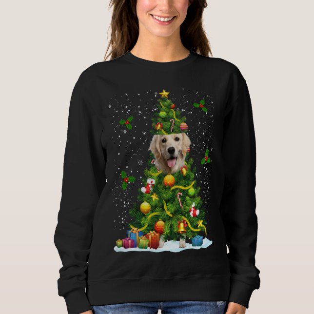 Sudadera Dog Golden Retriever Christmas Tree (Anverso)