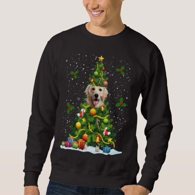 Sudadera Dog Golden Retriever Christmas Tree (Anverso)