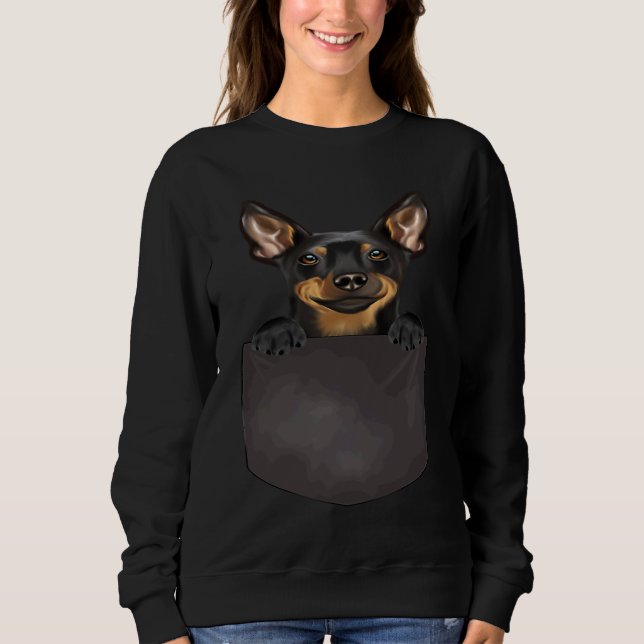 Sudadera Dog In Pocket  Dog  Miniature Pinscher (Anverso)