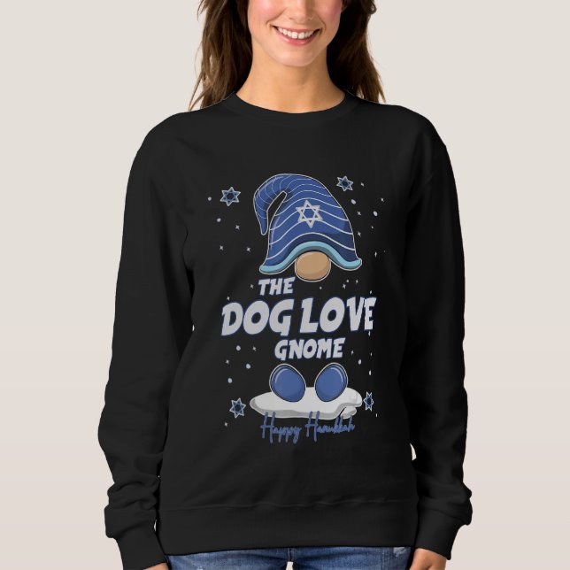 Sudadera Dog Love Gnome  Hanukkah Family Matching for men w (Anverso)