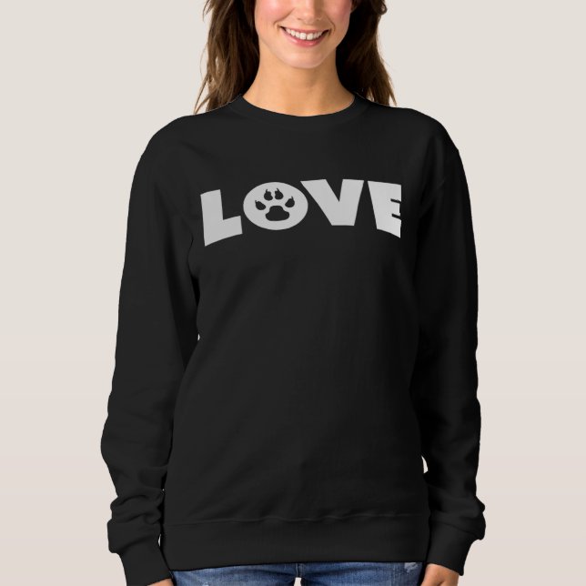 Sudadera Dog Love Paw Print Graphic Plus Size (Anverso)