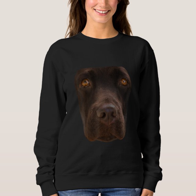 Sudadera Dog Lover | Chocolate Labrador Cara de perro marró (Anverso)