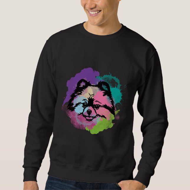 Sudadera Dog Lover I Splash Art Pomeranian (Anverso)