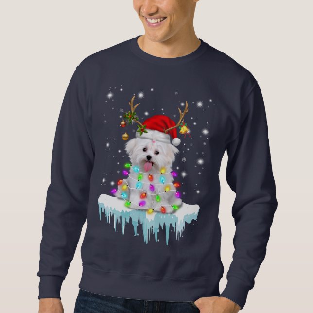 Sudadera Dog Lover |Navidades Malteses Fairy Light In Winte (Anverso)