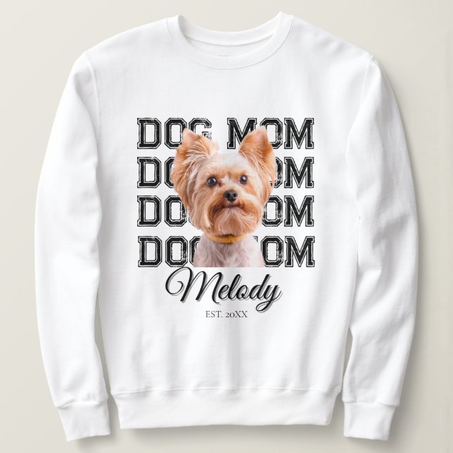 Sudadera Dog Mom Custom Dog Photo (Anverso del diseño)