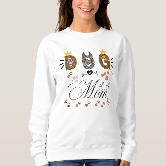 Sudadera Dog Mom Leopard Print Paw Design/Leopard Dog Mom (Anverso)