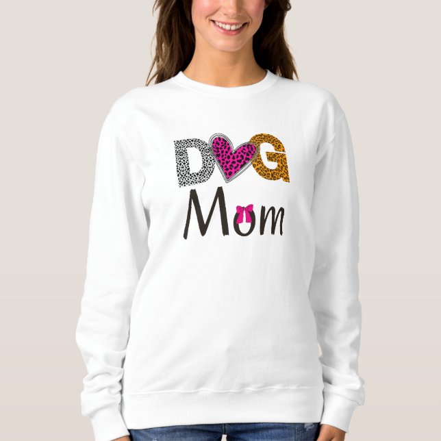 Sudadera Dog Mom Leopard Print/Trending Dog Lover (Anverso)