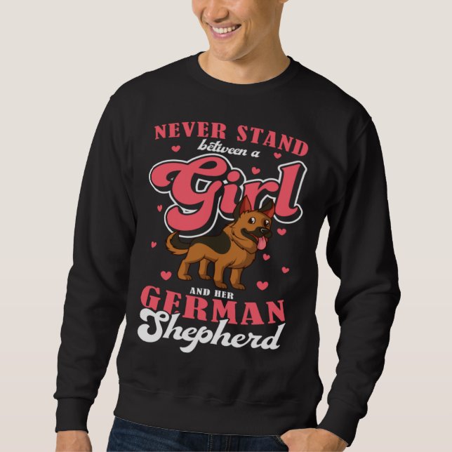 Sudadera Dog Owner Never Stand Between A Girl And Her Germa (Anverso)