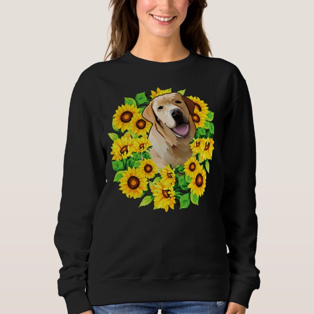 Sudadera Dog Paw Love Sunflower Labrador Retriever Tee (Anverso)