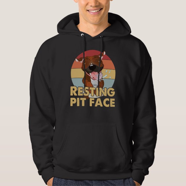 Sudadera Dog Pitbull Vintage Rresting Pit Face (Anverso)
