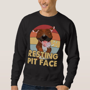 Sudadera Dog Pitbull Vintage Rresting Pit Face