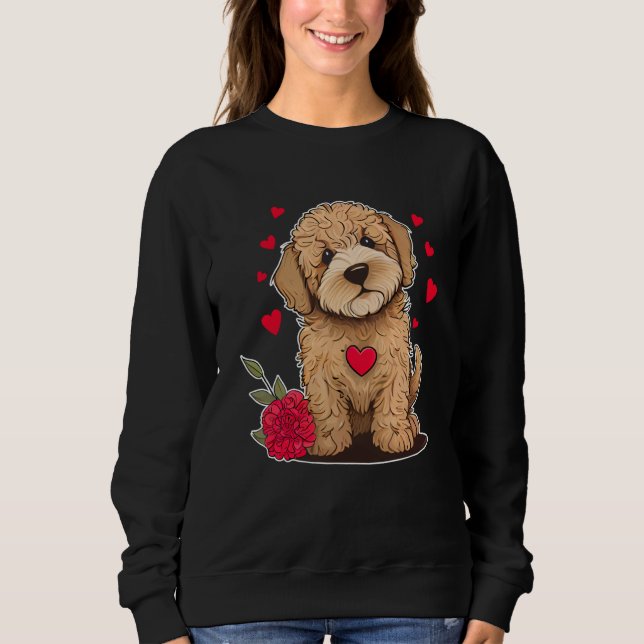 Sudadera Dog Valentine Cute Golden Doodle Valentine's Day (Anverso)